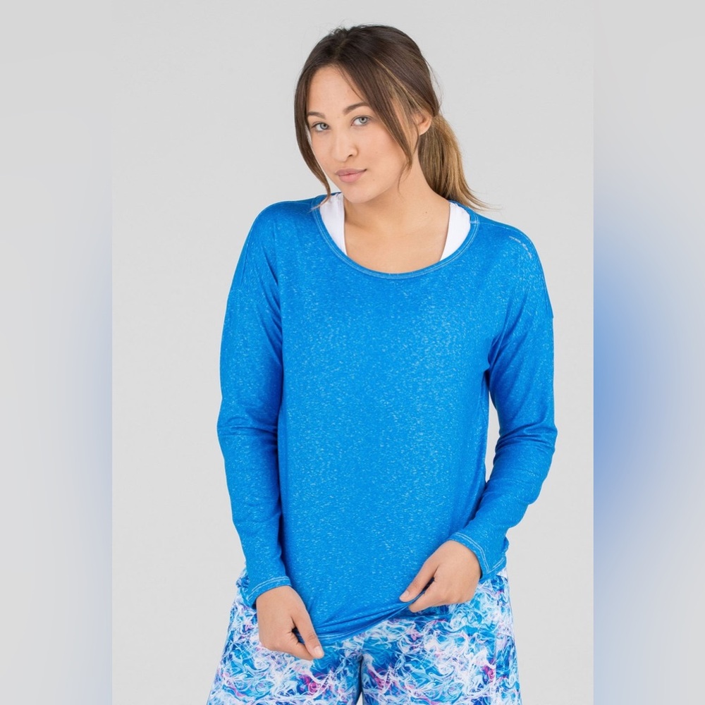 BOA USA Women's Printed Hypersoft L/S Running‎ Shirt - Cypher Blue Size Large